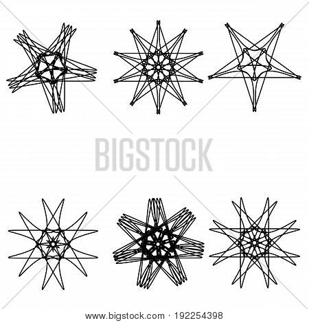 Astrology Geometric Pattern Set Pentogramm
