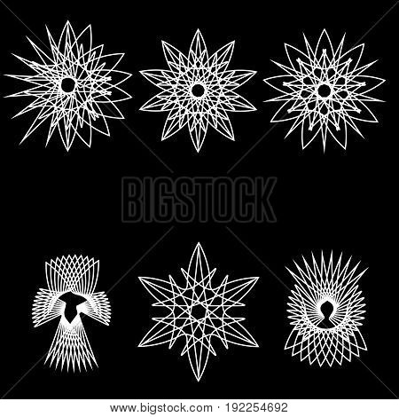 Astrology Geometric Pattern Set Pentogramm