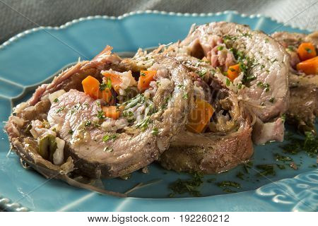 Meat Roll Filled With Potatoes Roasted Meat And Carrot - Matambre