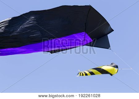 Great kite in the blue sky at kites festival