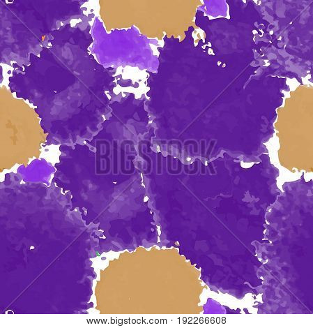 Purple texture. Vector murble background. Watercolor hand drawn marbling illustration, aqua print. Bright colorfull stains. Cover design, trendy graphic, artistic effect. Abstract painting template.