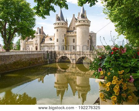 Sully-s-loire France:chateau Sully-s-loire. View Of The Castle From Different Angles.
