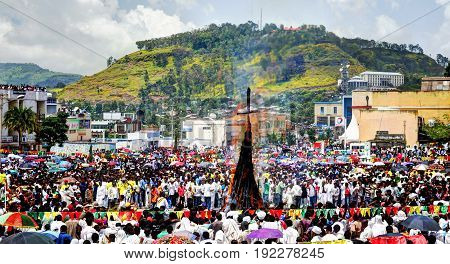 Ceremony of Meskel Holy Cross finding festival - 27.09.2012 Gonder Ethiopia