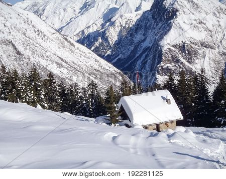 Val Blenio. Snowy Path