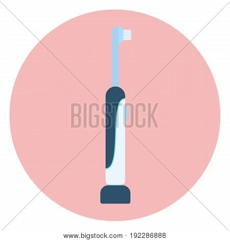 Flat Blue Electric Toothbrush Icon, Tooth Care