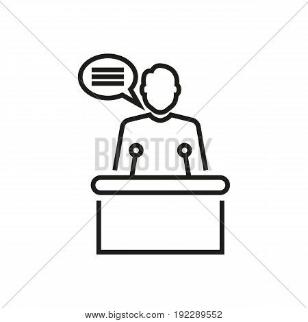 The speaker from a rostrum vector illustration on white background.