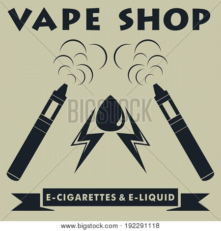 Vape shop logotype. Vape e-cigarette logo. Vector illustration.