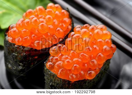 Salmon Eggs Or Ikura In Japanese Style.