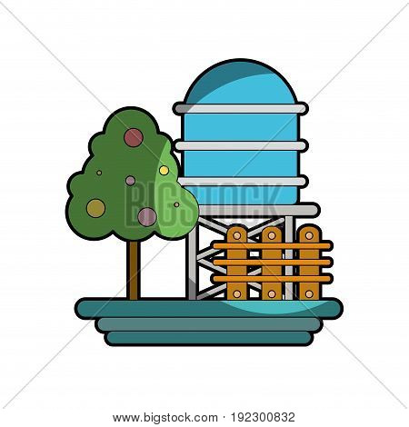 water tabk towel with tree and grid wood vector illustration