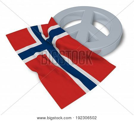 peace symbol and flag of nroway - 3d rendering