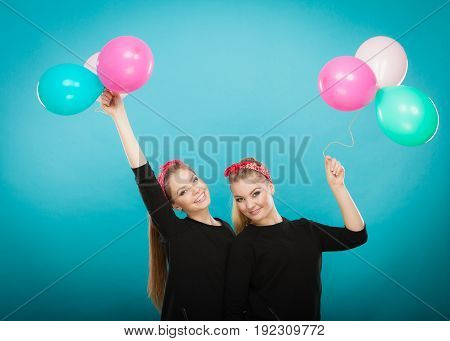 Women Like A Little Girls Want Fly Away By Balloons.