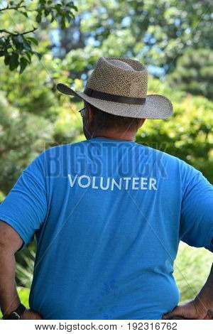 Volunteer working at one of the local parks.