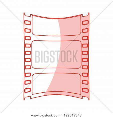 Flat line monocromatic film strip over white background vector illustration