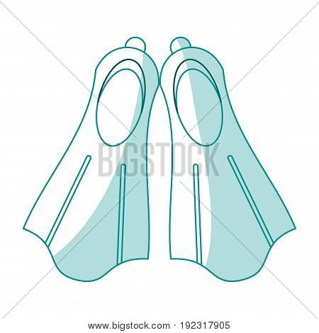 Flat line monocromatic fins over white background vector illustration