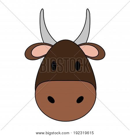 Cute bull over white background vector illustration