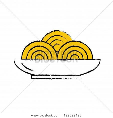 delicious spaguetti food with nutrient vector illustration