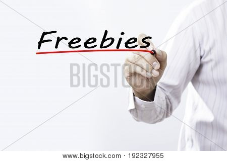 Businessman hand writing inscription 