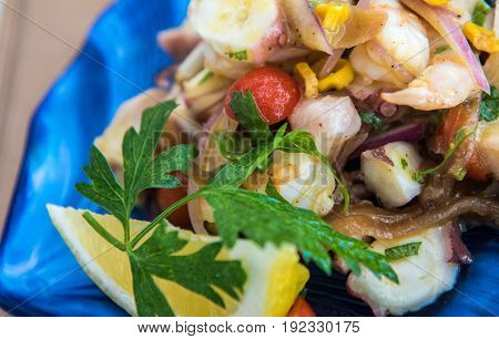 Delicious ceviche mixto mexican style mixed seafood ceviche