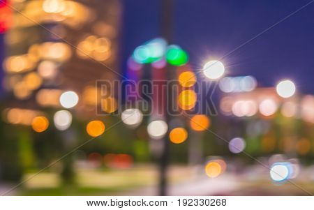 Bokeo Lights In The City At Night.
