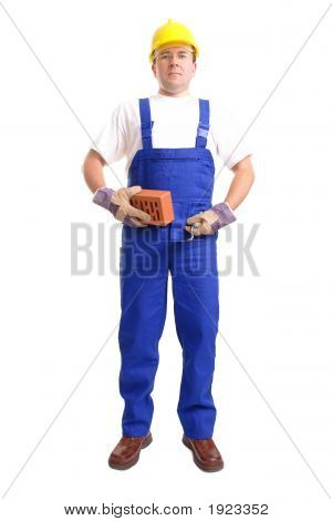 Builder avec briques et truelle