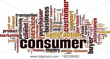 Consumer word cloud concept. Vector illustration on white