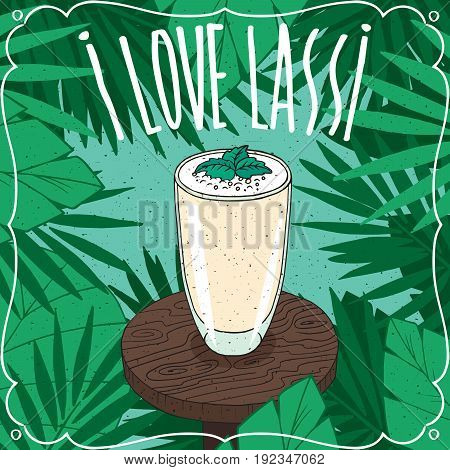 National Indian Drink Lassi On Wooden Table