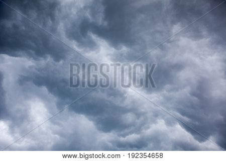 Overcast sky before storm and hurricane background