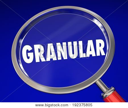 Granular Close Up Look Micro Details Magnifying Glass 3d Illustration