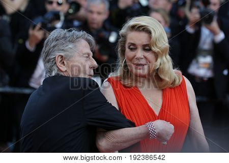 Roman Polanski, Ketrin Denev attends the 70th Anniversary screening  premiere for at the 70th Festival de Cannes. May 23, 2017 Cannes, France