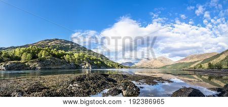 Shores of Loch Creran by the Loch Creran bridge, Argyll, Scotland
