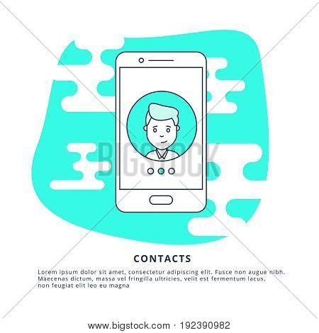 Thin Line Icon Concept of Contacts. Symbol of Connection, Support or Contacts.