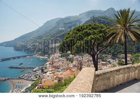 picturesque landscape Amalfi, Gulf of Salerno, Italy. Amalfi is included in the UNESCO World Heritage Sites