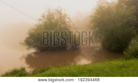 a foggy morning in the park of Boeblingen