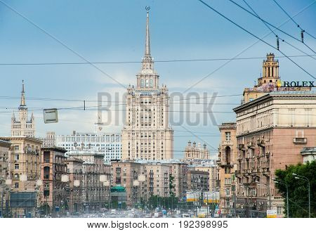 MOSCOW RUSSIA - June 22 2017 Hotel Ukraine in Moscow.