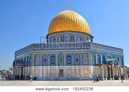 mosque Dome of the Rock at Temple Mount, Jerusalem, Israel