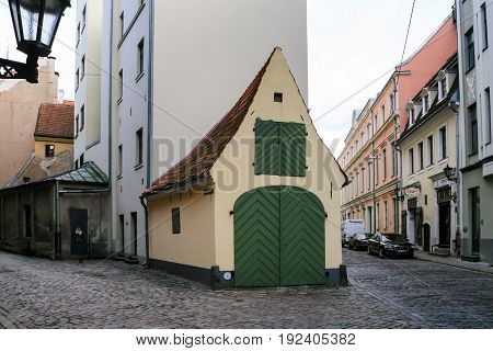 Crossroad Of Medieval Streets In Old Riga Town