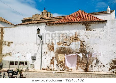Outdoor Cafe On Square In Old Quarter Of Faro City