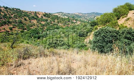 View Of Serra Do Caldeirao Mountains In Portugal