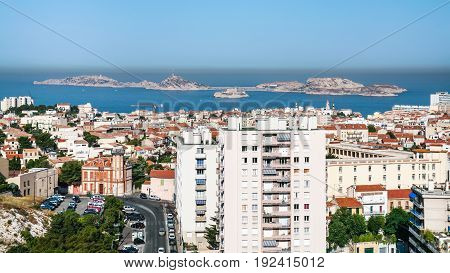 Above View Of Modern District Of Marseilles City