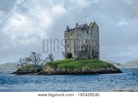 The historic castle Stalker in Argyll, Scotland