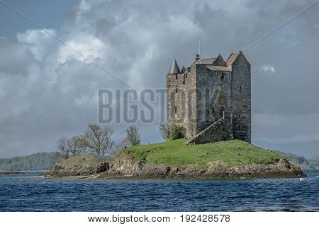 The historic castle Stalker in Argyll, Scotland