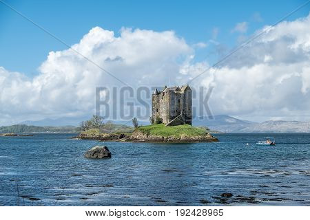 The historic castle Stalker in Argyll, Scotland