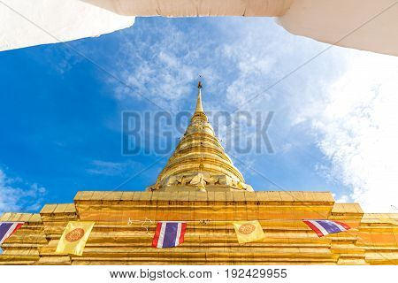 Wat Phrathat Chae Haeng temple at  Nan province, Thailand.