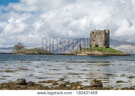 The historic castle Stalker in Argyll, Scotland