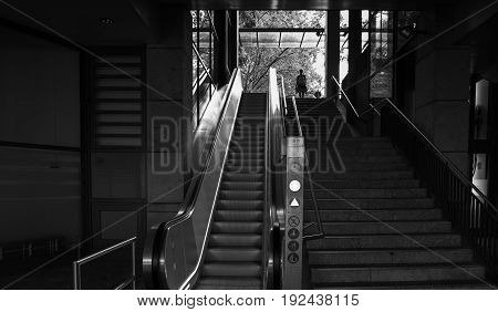 a strange unknown person is waiting upstairs