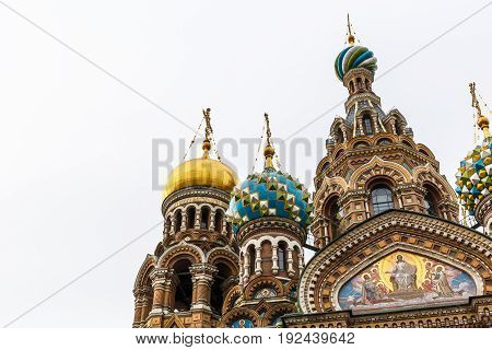 Domes of Church of the Saviour on Spilled Blood, St. Petersburg, Russia