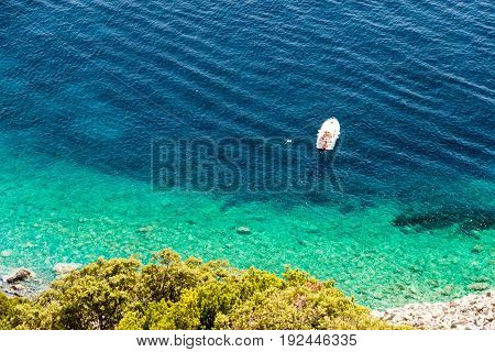 Cristal sea water near Pomonte in Elba island