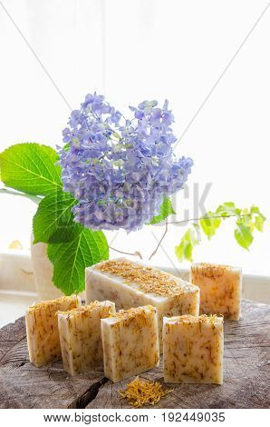 Homemade Calendula Natural Herbal Soap