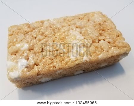 rice cereal bar treat with a lot of white marshmellow