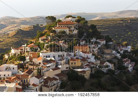 View of Ioulida village on Kea island in Greece.